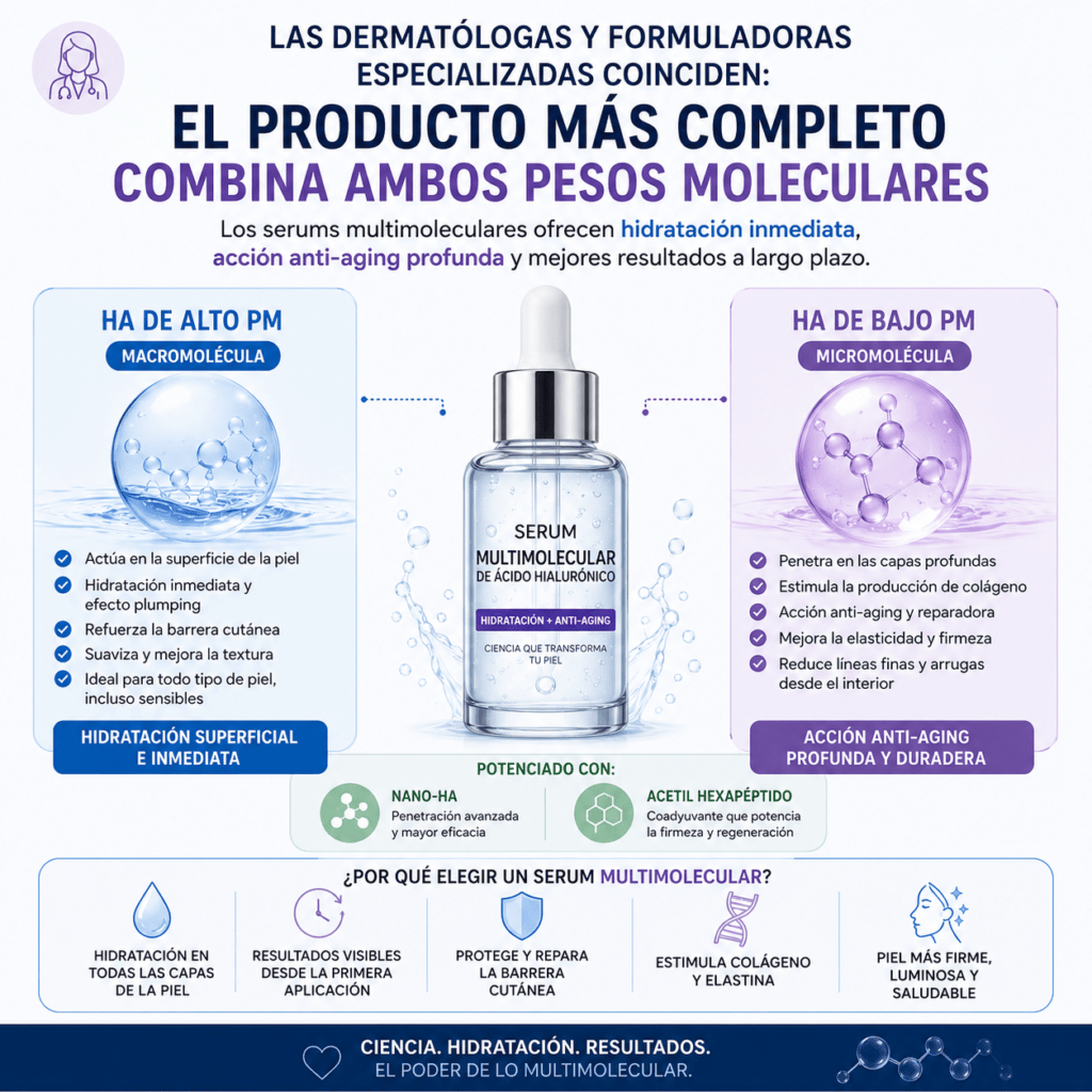 Ácido Hialurónico de Bajo vs. Alto Peso Molecular: ¿Cuál Necesita Tu Piel?