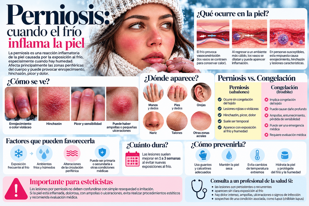 Perniosis Infografía sobre los sabañones