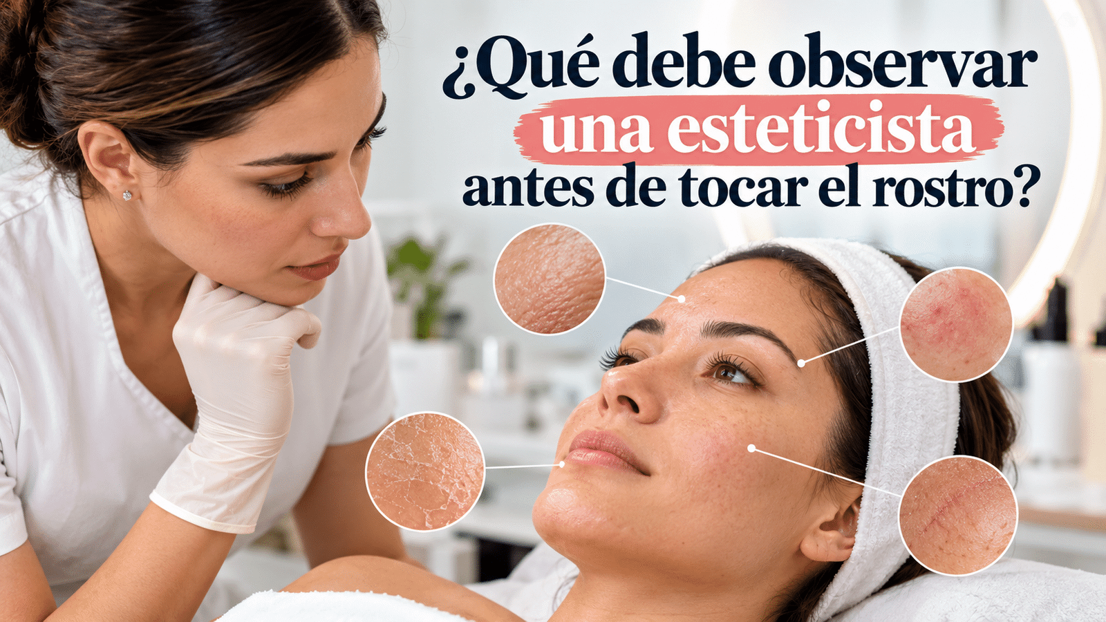 ¿Qué debe observar una esteticista antes de tocar el rostro?
